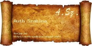 Auth Szabina névjegykártya